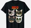HISS KISS Band Cat Print TShirt Casual Cotton Tee Soft Tops for Rock Music Fans Cat Lovers Humorous Harajuku Oversized T Shirt