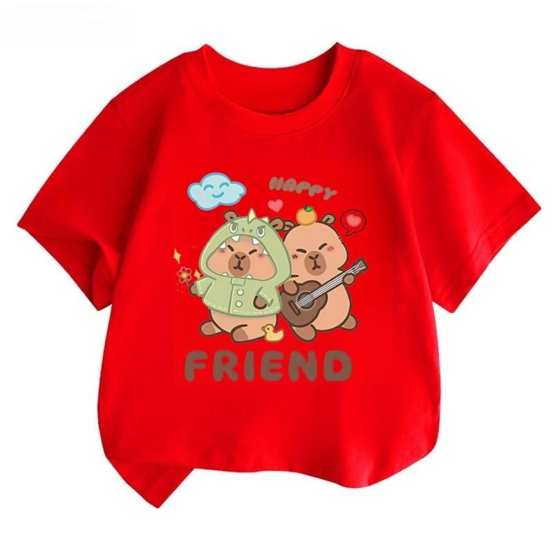 Cute Short Sleeved T-shirt for Boys and Girls, Children's Clothing, Student Style