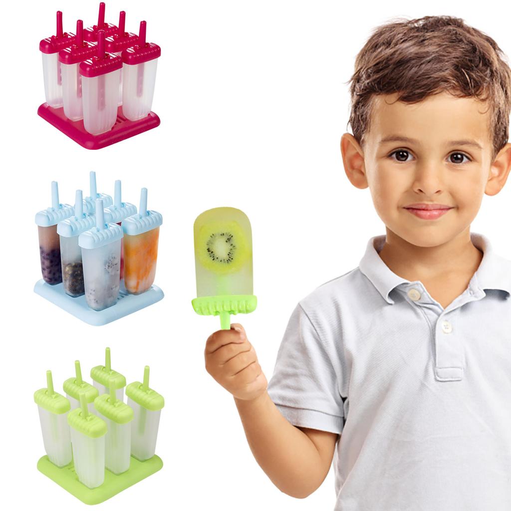 Popsicle Ice Maker Set  6 Pack Reusable Ice DIY  Molds Holders  Maker Fun For Kids And Adults Great Gift For