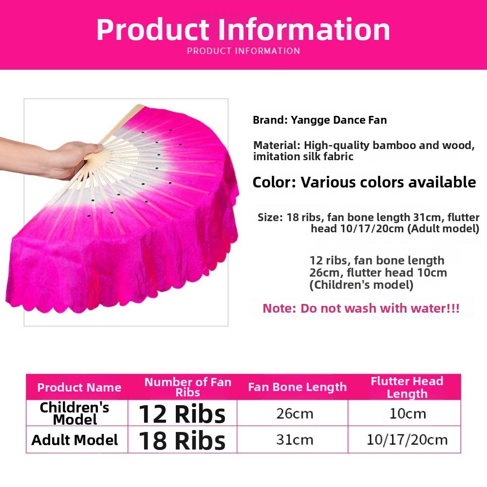 Multicolors Chinese Short Bellydance Fan 31cm Bamboo Hand Dye Adults Fan Hot Sell Bamboo Fans