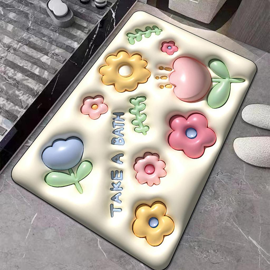 Shower Rug Door Mat Kitchen Carpet Water Absorbent Bathroom Floor Mat Non Slip Quick Dry Soft Area Rug for Indoor Outdoor