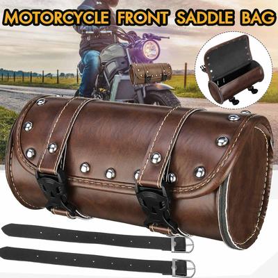 Universal Motorrad Werkzeug Lagerung Tasche PU Leder Werkzeug Heck Tasche Front Gabel Rolle Sattel Gepäck Tasche Wasserdichte Fahrrad Zubehör