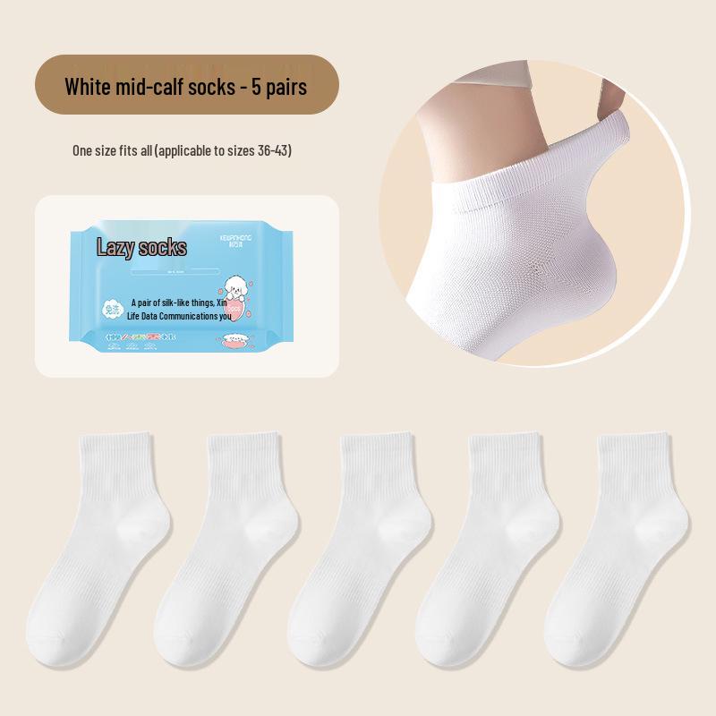 Unisex Disposable Anti-Odor Travel Socks, No-Wash, Mid-Calf Length for Autumn and Winter