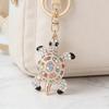 Cute Turtle Shape Rhinestone Keychain Sparkling Faux Crystal Bag Charm for Purse Handbag Accessory Gift for Women Girls
