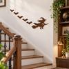 Halloween Glowing Wall Decor Set with Flying Witch and Bats, 5 for Holiday Decor