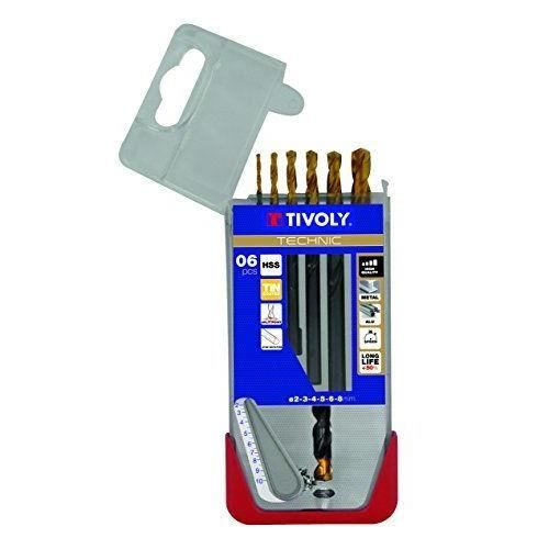 Drills - Tivoly - A21 - Pack of 6 - HSS TiN - Diameters from 2 To 8 Mm
