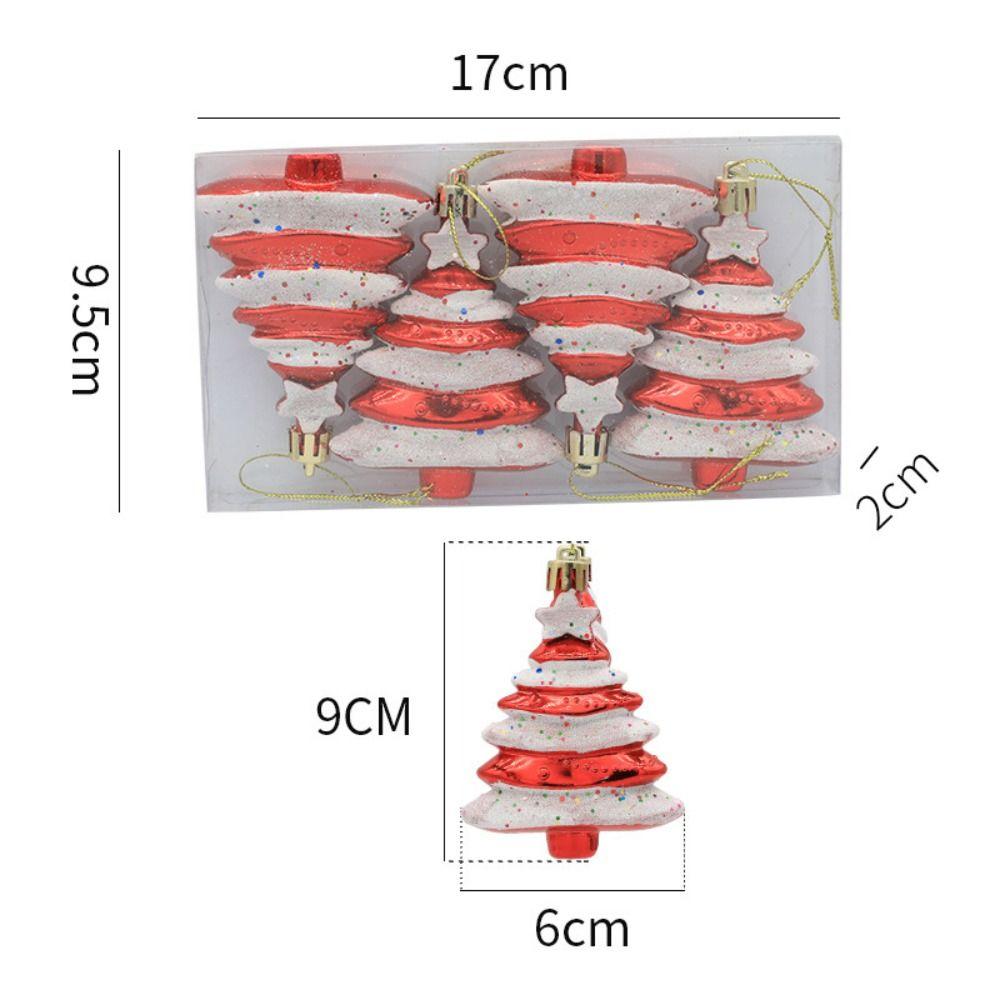 4PCS/Box Colorful Crafts Xmas Decor Christmas Tree Pendant Hanging Decorations Christmas Decoration Fake Candy Canes