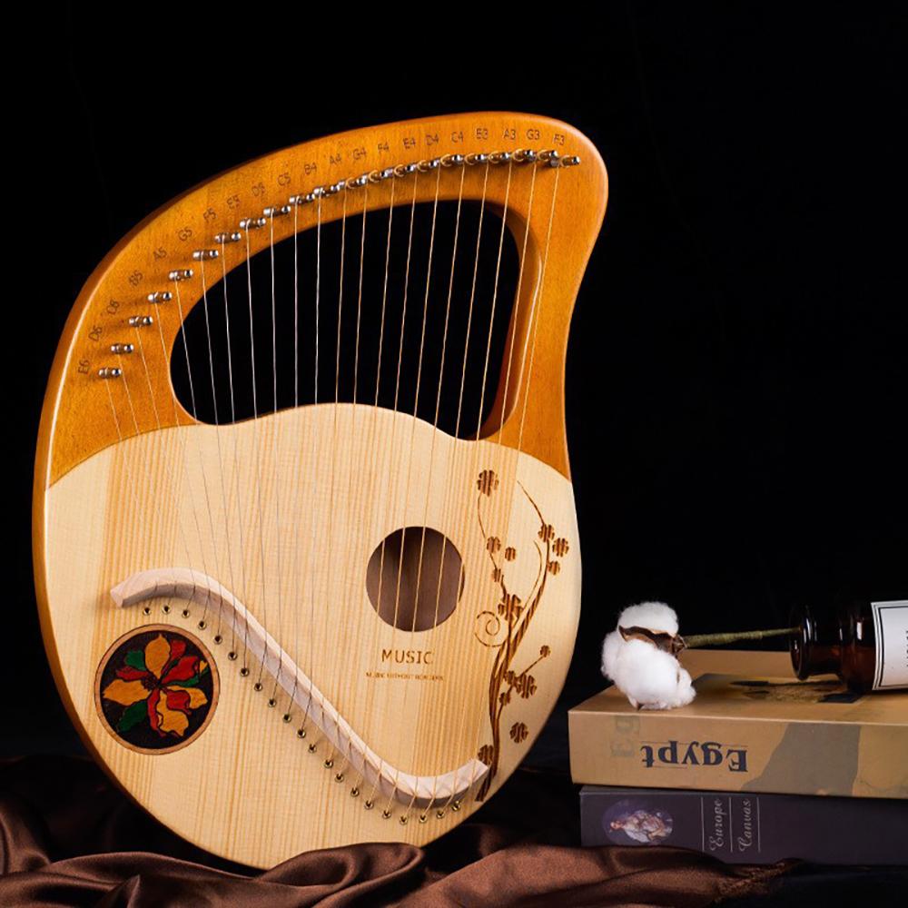 21 Saiten Lyra Harfe 19 16 Saiten Mahagoni Fichtenholz Tragbare Harfe Klavier Musikinstrument Mit Ersatzsaiten