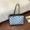 New Trendy Polka Dot Large-Capacity Tote Bag Niche Casual Simple Women'S Shoulder Bag Underarm Bag