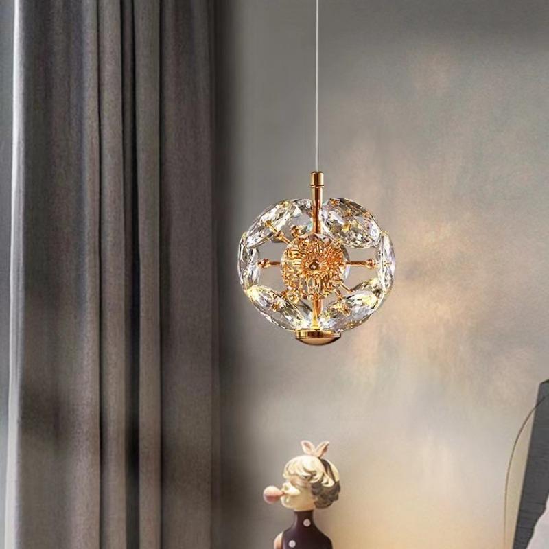 K9 small crystal chandelier bedroom bedside lamp warm atmosphere pendent light luxury crystal wall lamp corridor ceiling lamp