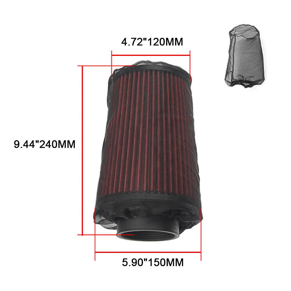 Red Universal Water Guard Cold Air Intake Pre-Filter Cone Filter Cover Dustproof