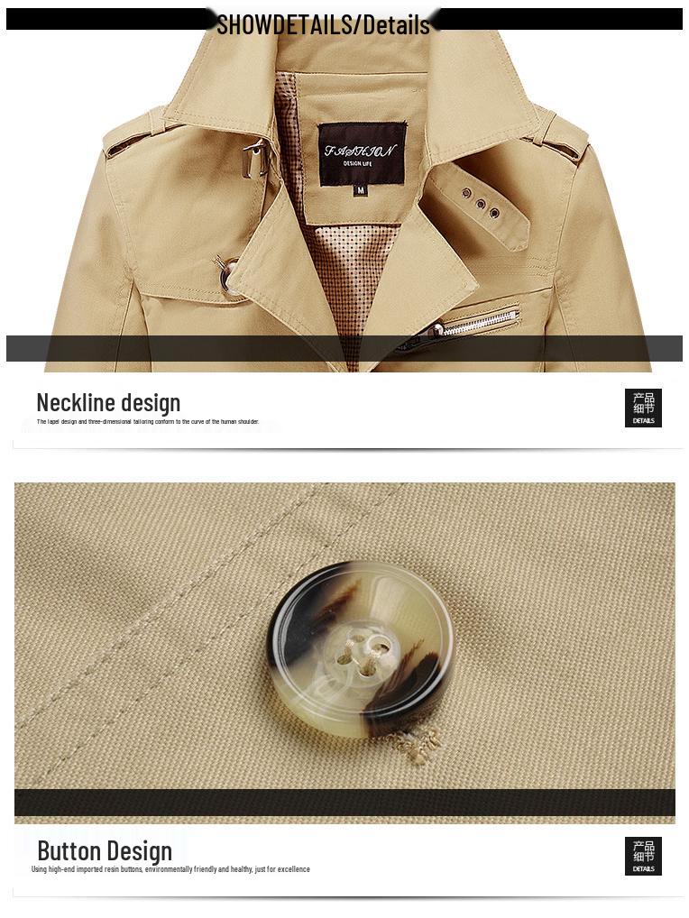 Pánská bunda z prané bavlny: Neformální jarní/podzimní módní kabát