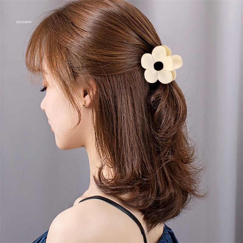 Fashion Claw Clip Hair Clips for Hair Women Colorful Solid Color Flower Shape Girls Hair Claw Hair Barrettes Hair Accessories