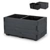 Wooden Flowerpot with Two Removable Inserts, Impregnated Flower and Plant Box for Balcony, Garden or Terrace, 62 X 33 X 32 Cm - Anthracite Color