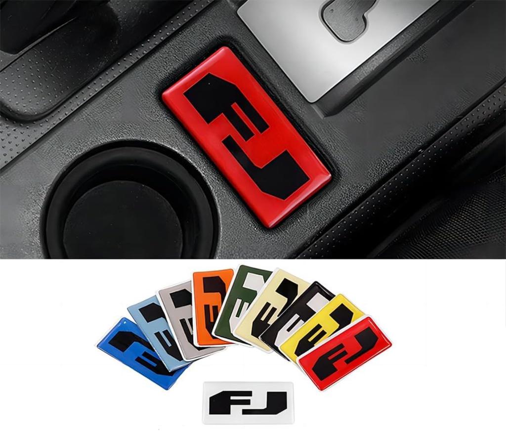 MUMAREN 2007-2021 FJ Logo Gear Panel Sticker Center Console Gear Shift Panel Cover Decoration