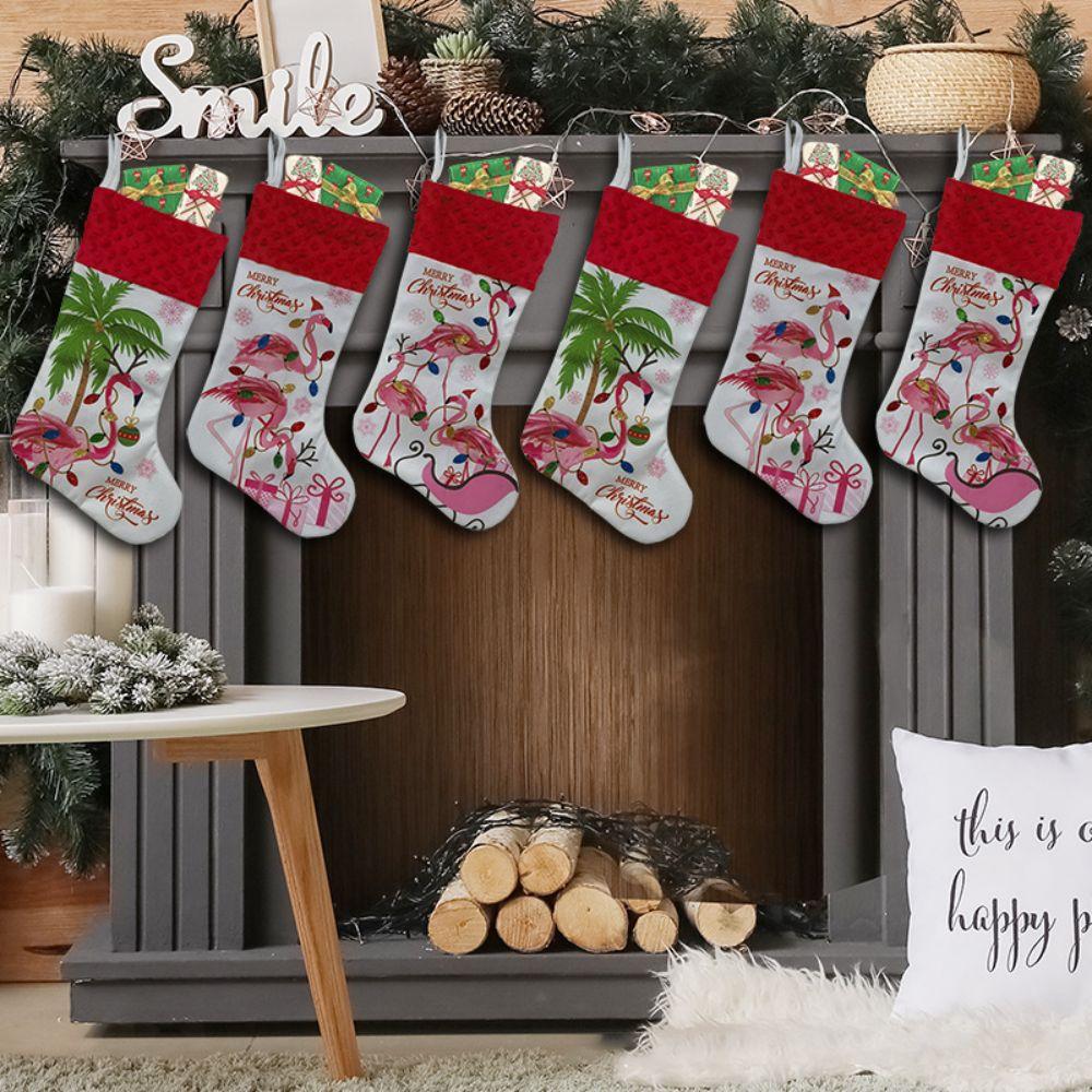 Printing Personalized Christmas Stocking Tropical Christmas Tree Pendant  Gift Bag