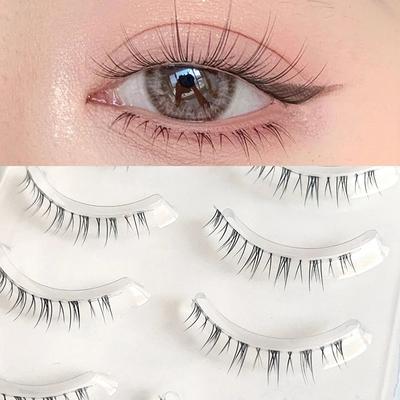 5 Pair Lashes Natural Lower Eyelashes False Eyelashes Soft Clear Band Bottom Fake Lashes Extension Makeup Tools