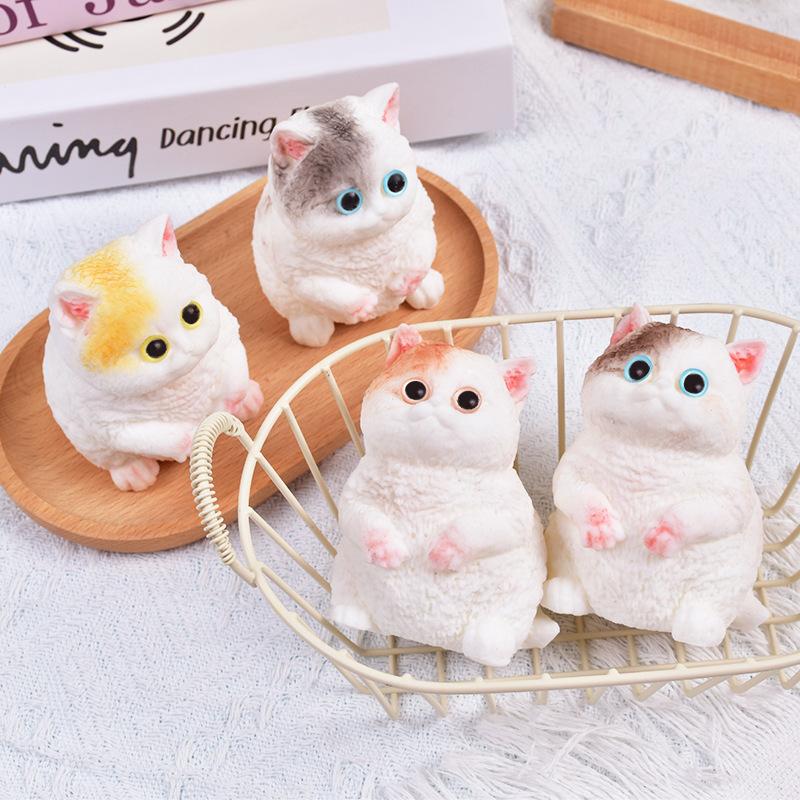 Simulated Oversized Cat Pinch Music Cute Pet Vent Toy Large, Medium And Small High-Value Cat Doll Decompression Toy