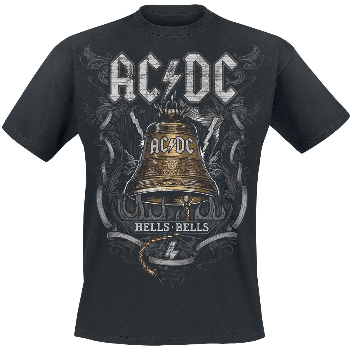 

Hell Bells _ AC_DC T-shirt Summer Luxury Brand Cotton Men s and Women s T-shirt Short Sleeve Band L