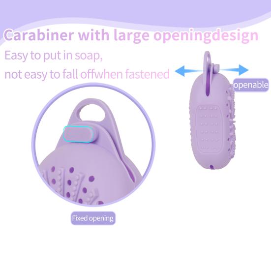 Tvålpåse i silikon med dräneringshål Knappdesign Dubbelsidig exfolierande tvålpåse Tvålsparande ficka Duschkroppsskrubb