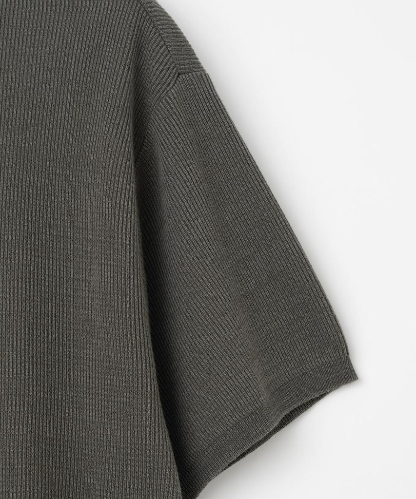 MILLO ARCHIVE Silo Half Henley Neck Knit [Charcoal]