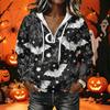 Women's Long Sleeve Halloween Print Pullover Hoodie Sweatshirt with