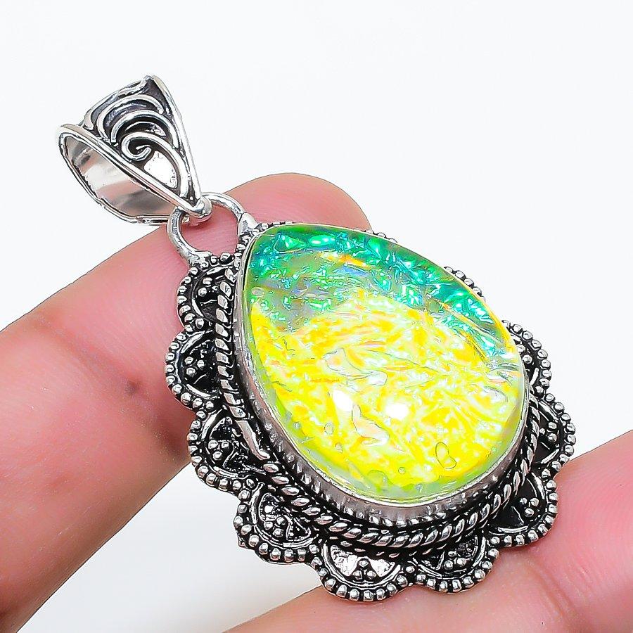 Natural Yellow Triplet Opal 925 Sterling Silver Jewelry Pendant 1.85 AP-14418