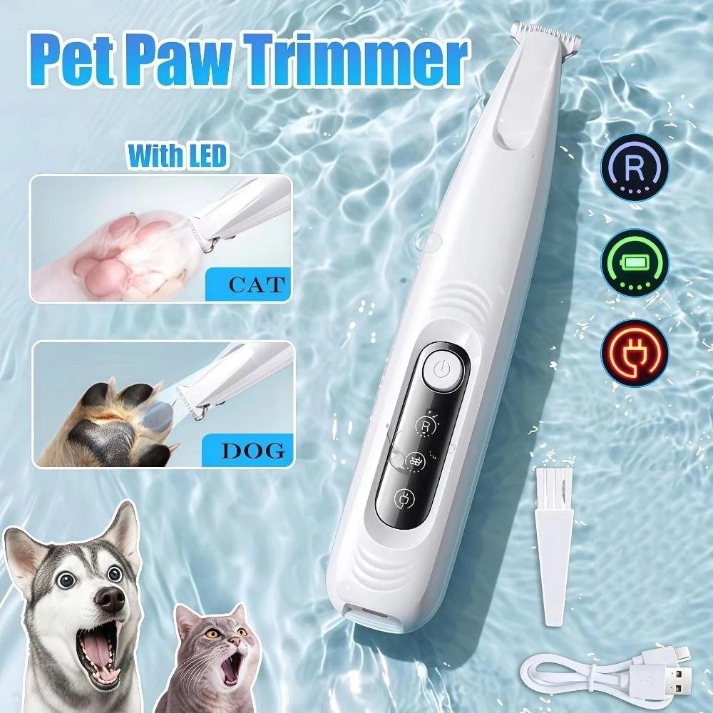 Cordless Pet Foot Trimmer USB Rechargeable Cat Paw Shaver Dog Clippers for Grooming  Pet Grooming