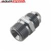 2PC 6AN AN6 Male Flare To M12x1.5 Metric Aluminum Straight Fitting Adapter Black