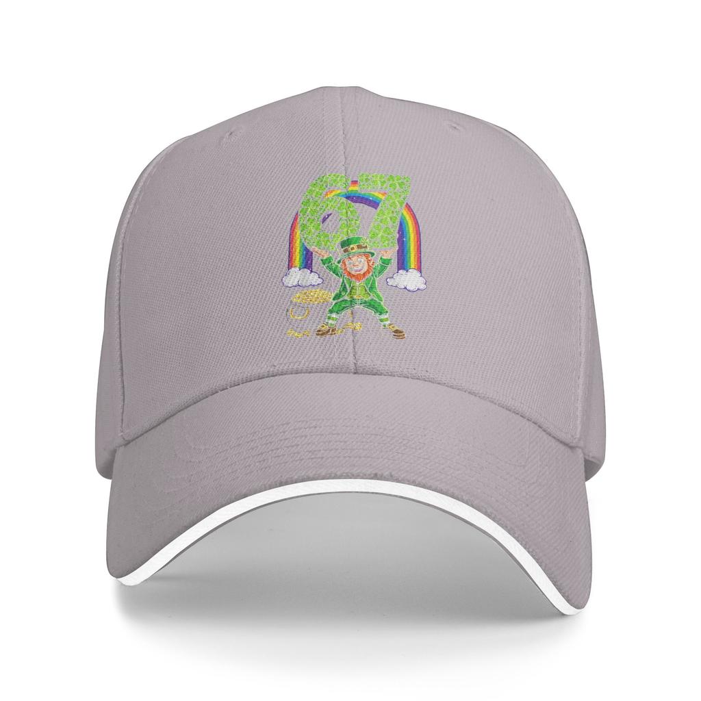 St Patricks Day Leprechaun Six Seven 6 7 Meme Sun Baseball Cap Summer Fashion Trucker Hat For Unisex Kpop Rock Baseball Caps