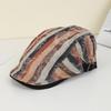 Ethnic fashion color matching striped cashew flower beret street travel with face small front hat
