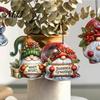 Decorative Wood Pieces for Holidays 12/24/36Pcs Christmas Gnome Ornaments, 2D Wooden Decorations Xmas Tree, Funny Festive Hanging Tags Gnomes