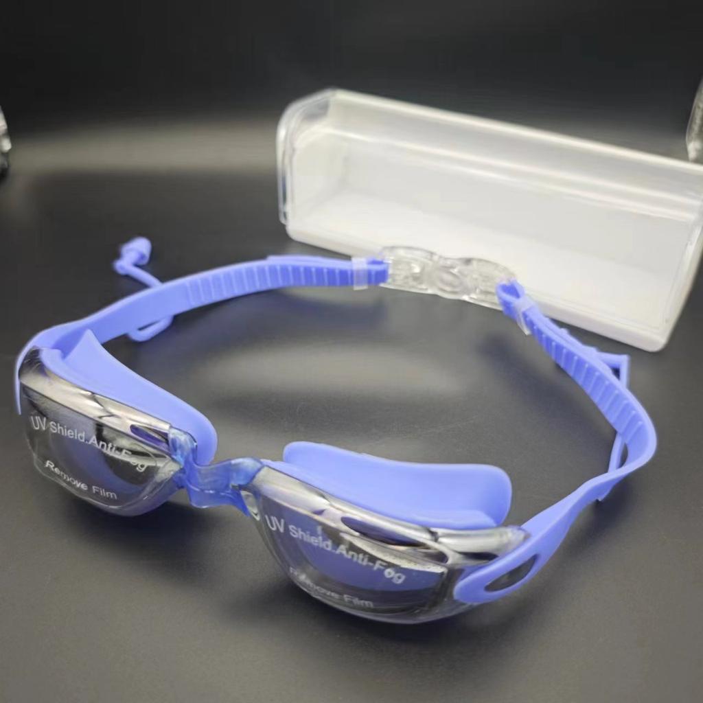 Professionelle galvanisierte Schwimmbrille HD Einteilige Ohrstöpsel Wasserdicht und Antibeschlag Schwimmbrille Gegen Infiltration