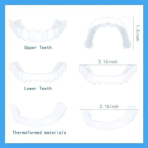 Two sets of simple dentures, artificial teeth, DIY temporary restoration dentures, easy to wear, instant dentures, adhesive for men and women, instant