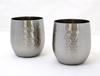 Asahi TSUBAME SUSCUP Hammered Rock Cup, 340ml, Set of 2, Gift Packaging