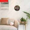 Santa Gnome Reindeer Merry Christmas Round Flat Wooden Hanging Sign