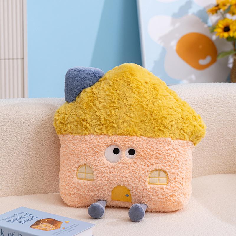 Traumhaftes kleines Haus Plüsch-Kissen Weich Gemütlich Cartoon-Kissen Decke 2 in 1 Spielzeug Schöne Wohnkultur Kinder Weihnachtsgeschenk 35x40  cm