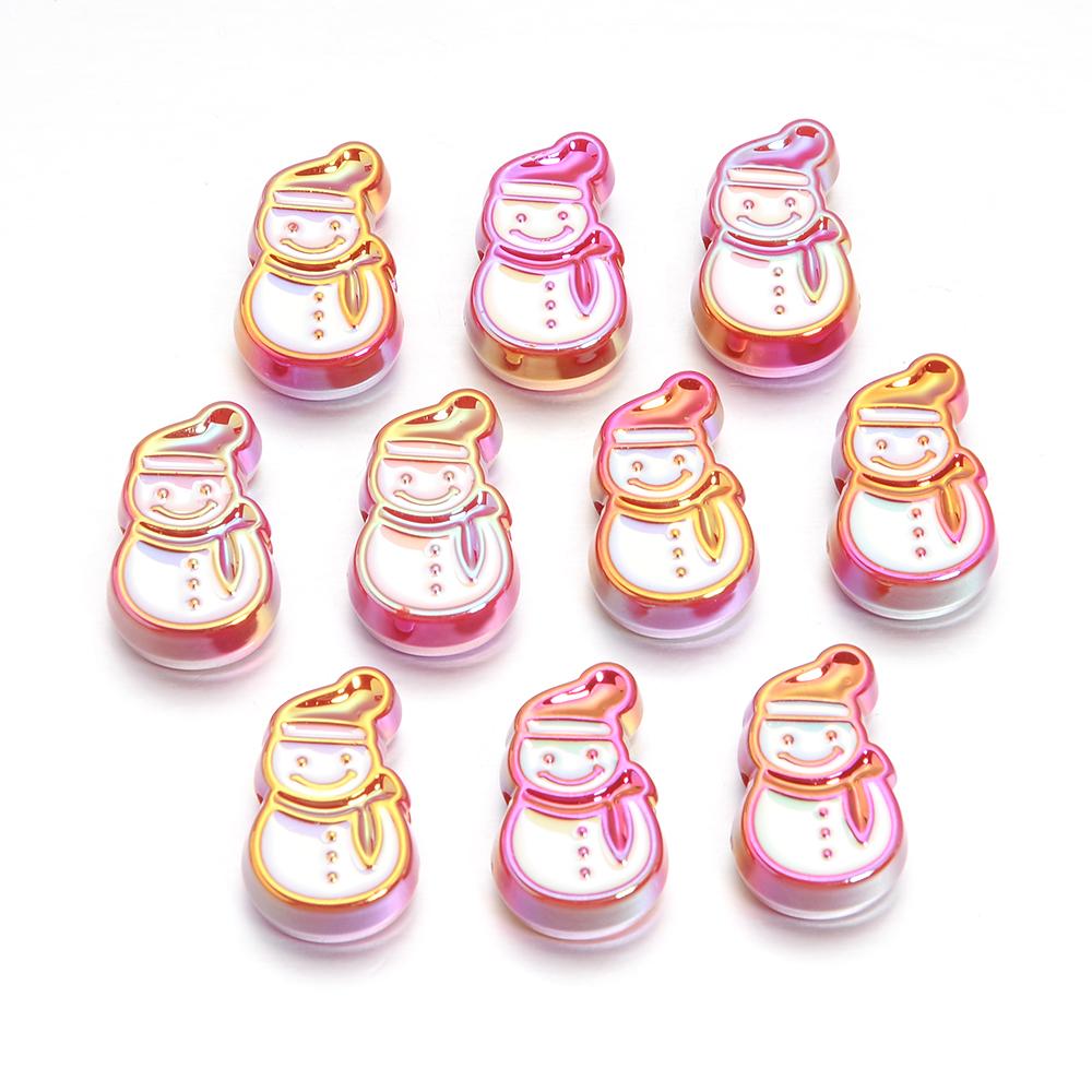 10pcs Christmas Series Acrylic Beads Santa Bell Christmas Socks Loose Beads For DIY Handmade Charm Bracelet Earring Jewelry Gift