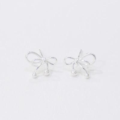 Band Ohrringe Knoten Einfach Silber Kugel Sterling Silber