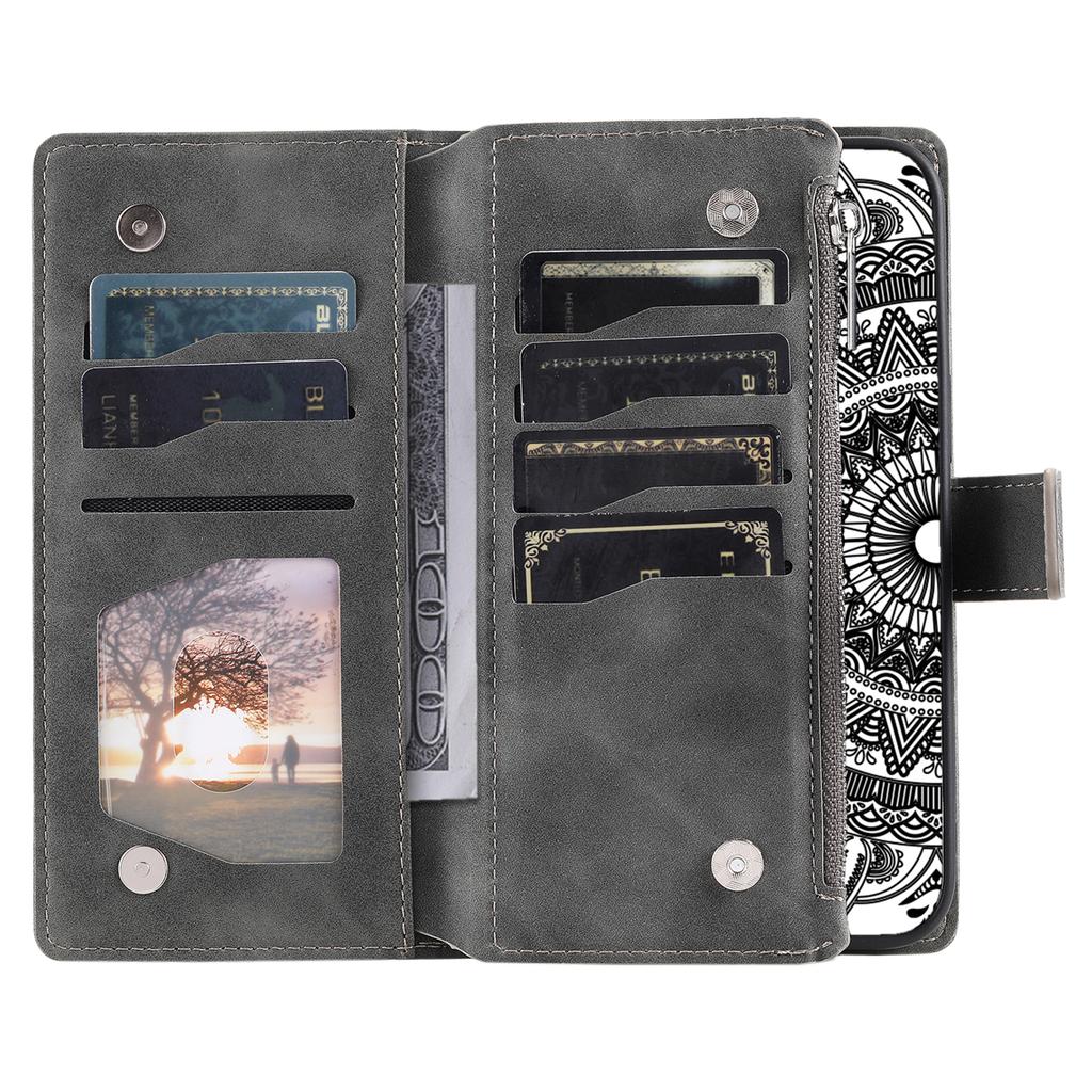 Style 006 For Google Pixel 9/9 Pro Wallet Case PU Leather Phone Cover Mandala Flower Pattern