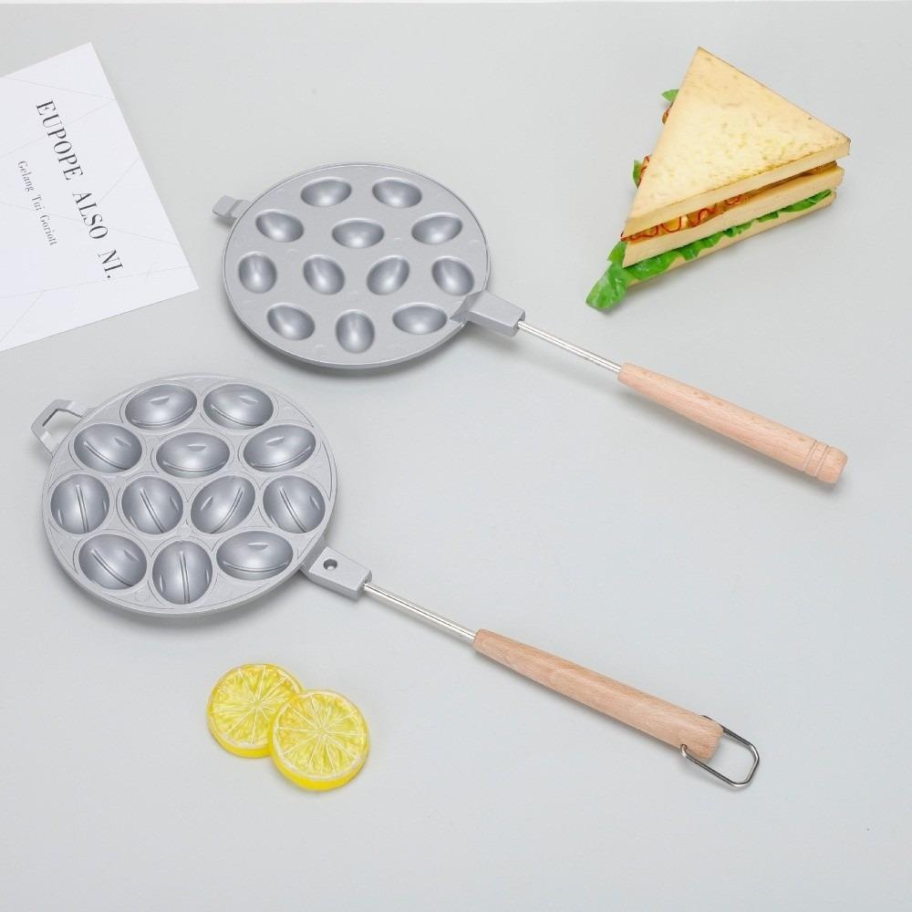 12/16 Holes Walnut Cookie Mold Wooden Handle Heat Resistant Cookie Maker Mold Non Stick Easy Clean Pastry Maker Baking Tool