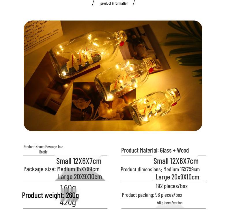 Creative Light-Up Mediterranean Sailboat Wish Bottle - Glass Gift for Birthdays & Graduations