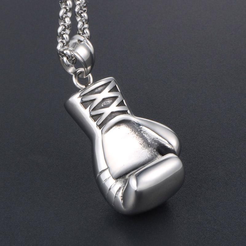 Stainless Steel Boxing Gloves Men's Pendant Personality Domineering Fist Pendant Necklace