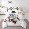 Neymar Jr Number 10 Bedding Set (1 Duvet Cover, 2 Pillowcases, Duvet Not Included), White PSG Jersey Skill Passion Magic Art Print
