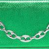 By Far Rachael Hardware Chain Shoulder Strap Zipper Closure Leather Mini Shoulder Bag Women handbags Green 22FWMIRACNMEGSMA