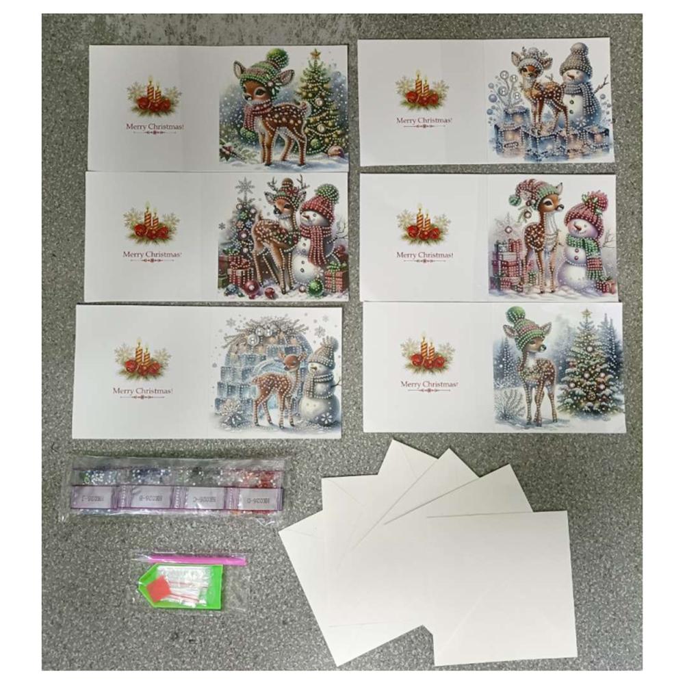 

6/12 шт. Рождественские открытки Алмазная живопись Поздравительные открытки 5D Алмазная вышивка Алмазный набор Наборы для DIY Праздничный подарок Рождественский подарок