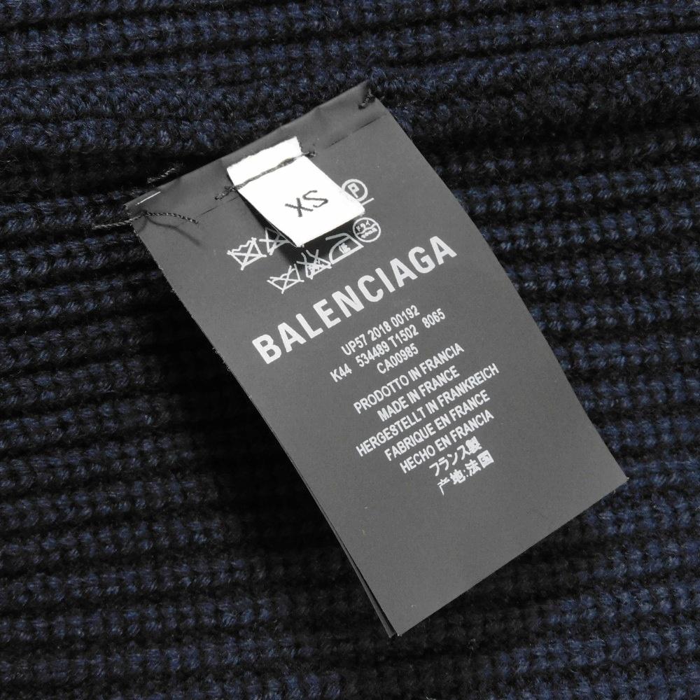 Used 11221 Oversized Mix Half-Zip Sweater 534489 T1502 8065 7840 XS Cable High Neck Rib Logo Navy Men's from Japan