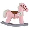 Kids Plush Ride-On Rocking Horse Toy Rocker with Plush Toy Realistic Sounds for Child 18-36 Months Pink