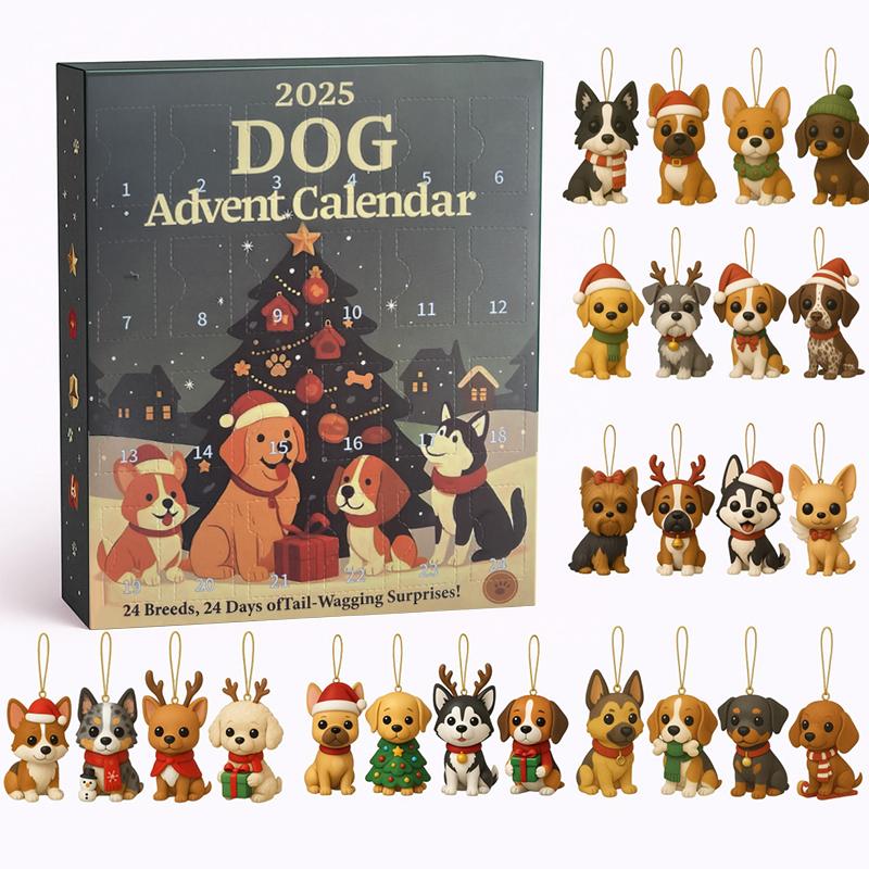 

Coigi 2025 Advent Calendar 24 Days Countdown Dog-Themed Christmas Decoration Set with Cute Corgi Mini Ornaments for Home Decor S