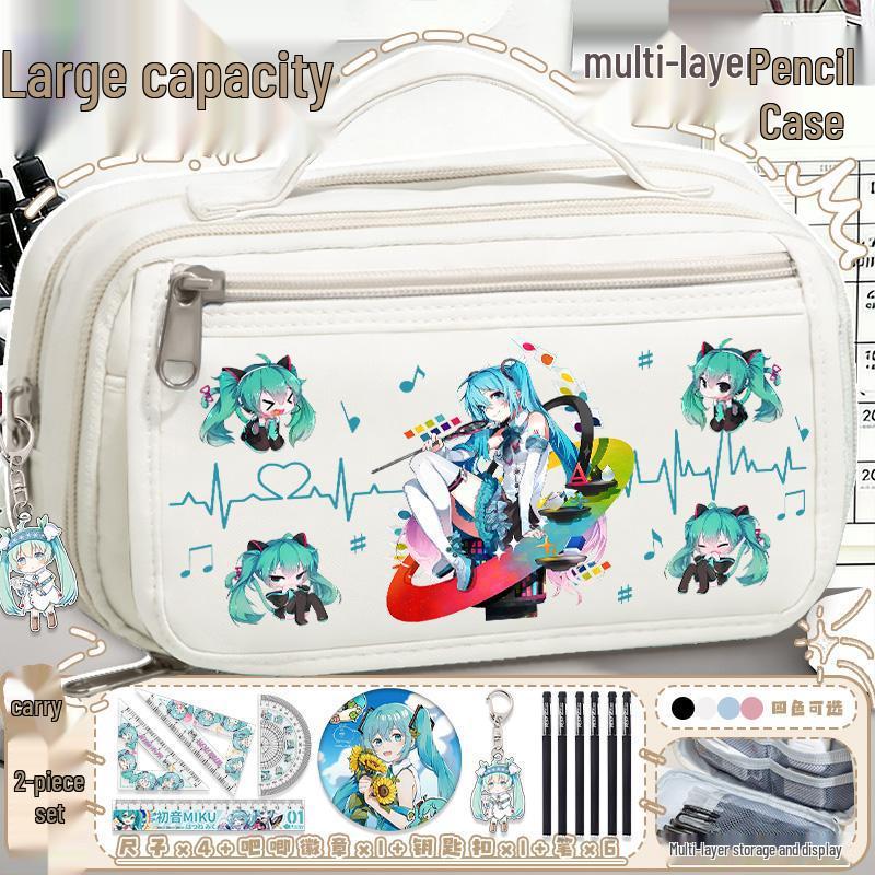 Astuccio Grande Capacità Hatsune Miku per Studenti e Ragazze - Borsa Portatile